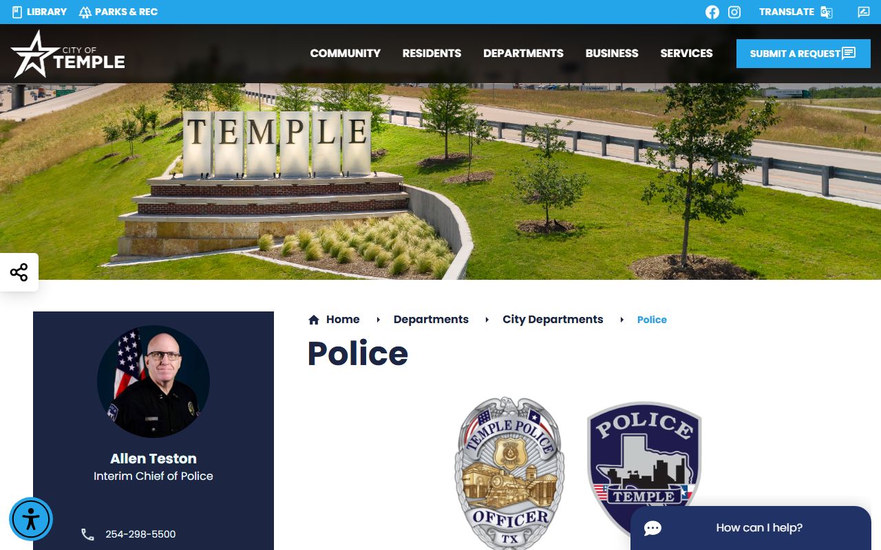 Temple police department DUI DWI records