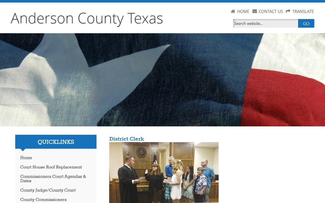 Anderson County District Clerk DUI DWI felony records Texas