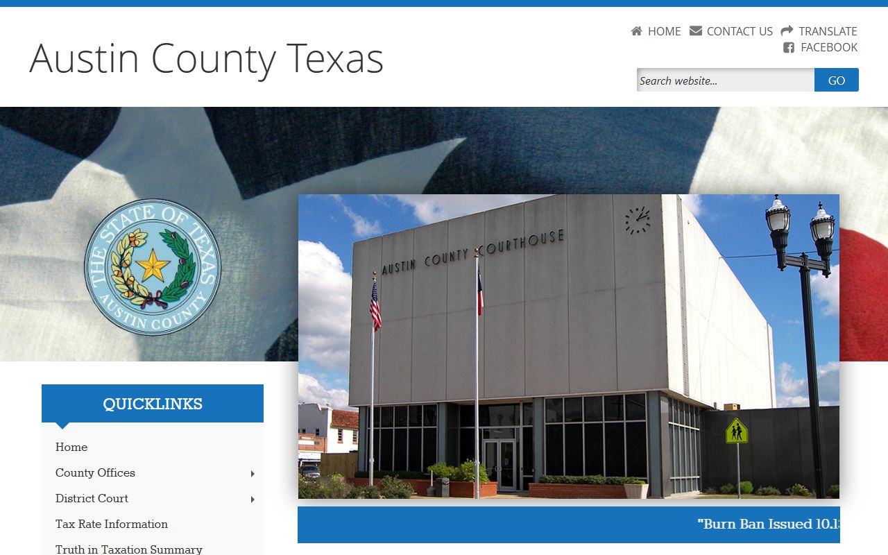 Austin County Clerk DUI DWI records Bellville Texas
