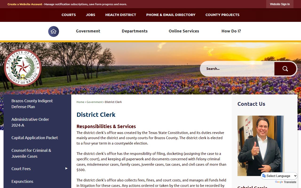 Brazos county DWI records Brazos County District Clerk official portal