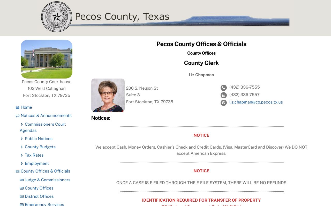 Pecos County Clerk DUI DWI misdemeanor records Fort Stockton Texas