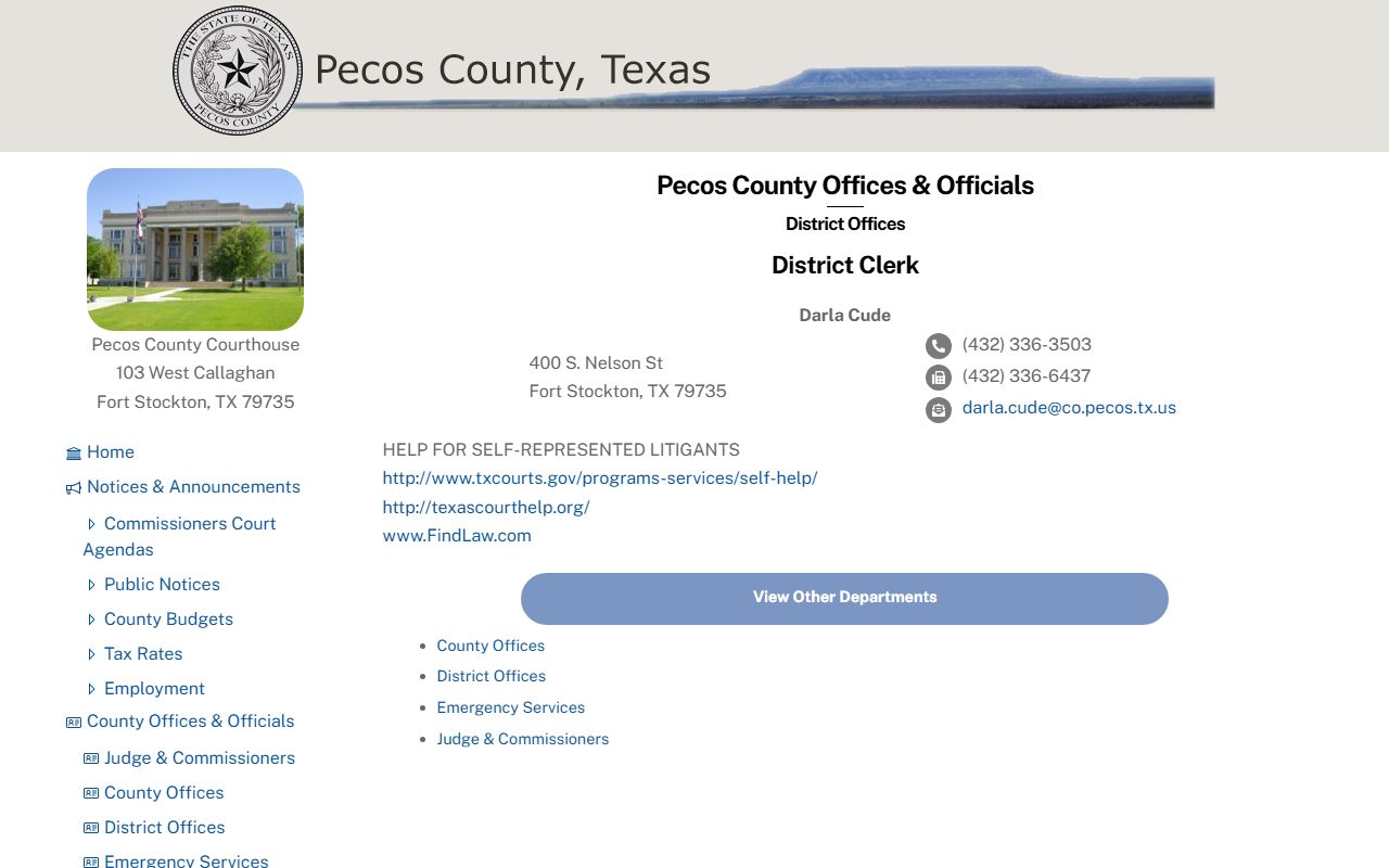 Pecos County District Clerk DUI DWI felony records Fort Stockton Texas