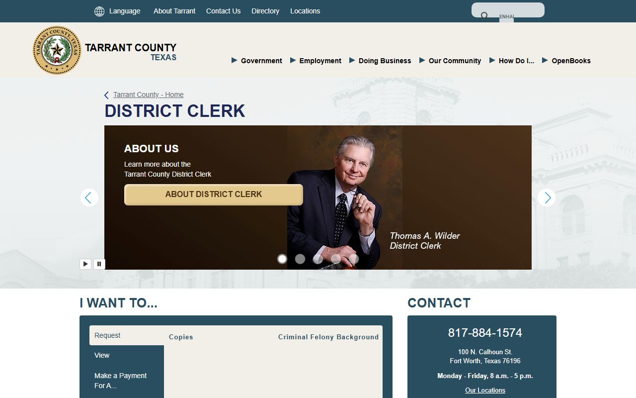 Tarrant County district clerk DUI DWI records